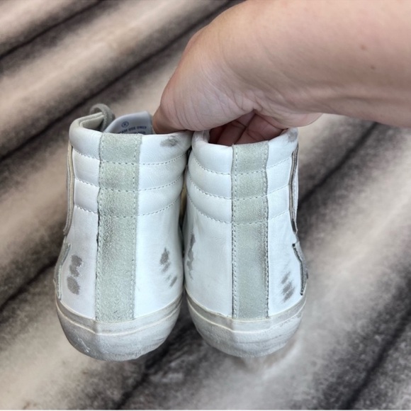 Golden Goose Mid Top Slide White Ice Mixed Leather Suede Sneakers - Picture 4 of 16